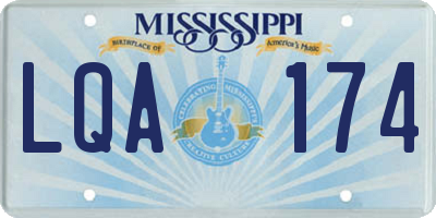 MS license plate LQA174