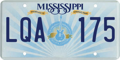 MS license plate LQA175
