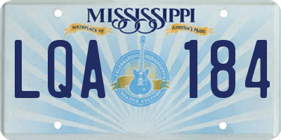 MS license plate LQA184
