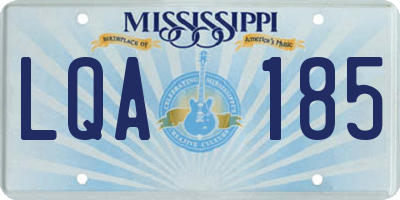 MS license plate LQA185