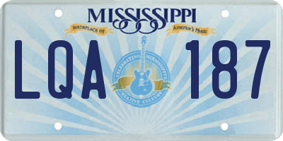 MS license plate LQA187
