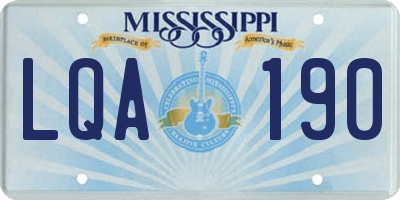 MS license plate LQA190