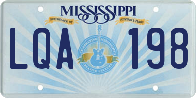 MS license plate LQA198
