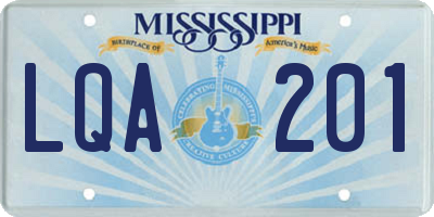 MS license plate LQA201