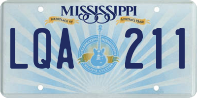 MS license plate LQA211