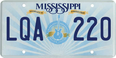 MS license plate LQA220