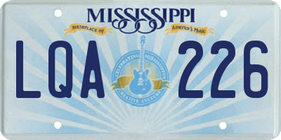 MS license plate LQA226