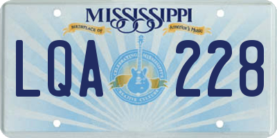 MS license plate LQA228