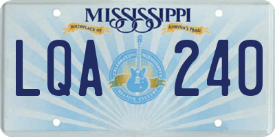 MS license plate LQA240