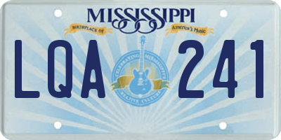 MS license plate LQA241