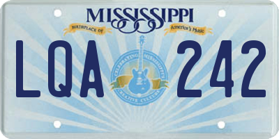 MS license plate LQA242