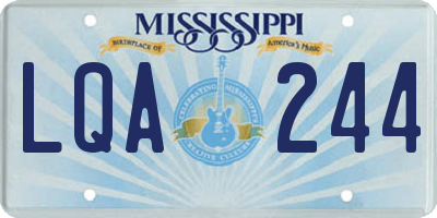 MS license plate LQA244
