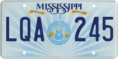 MS license plate LQA245