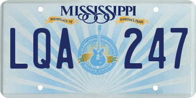 MS license plate LQA247