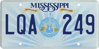 MS license plate LQA249