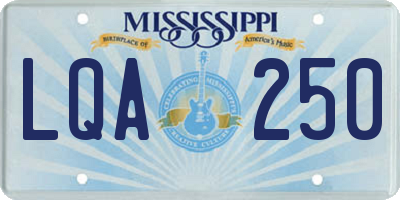 MS license plate LQA250