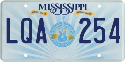 MS license plate LQA254