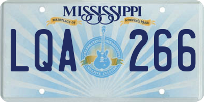 MS license plate LQA266