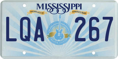 MS license plate LQA267