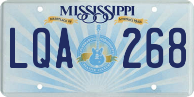 MS license plate LQA268