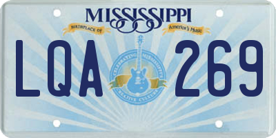 MS license plate LQA269