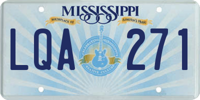 MS license plate LQA271