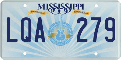 MS license plate LQA279