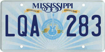 MS license plate LQA283