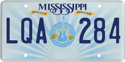 MS license plate LQA284