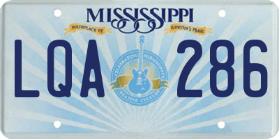 MS license plate LQA286