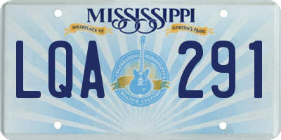MS license plate LQA291