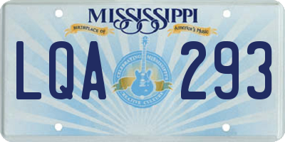 MS license plate LQA293