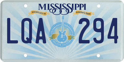 MS license plate LQA294