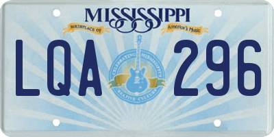 MS license plate LQA296