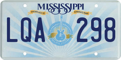 MS license plate LQA298
