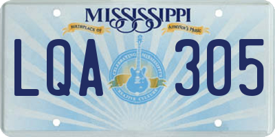 MS license plate LQA305
