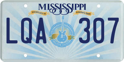 MS license plate LQA307