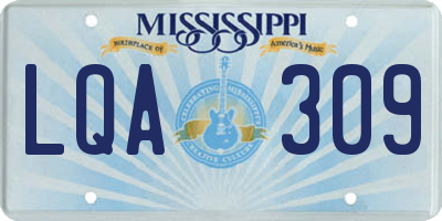 MS license plate LQA309