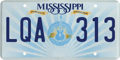 MS license plate LQA313