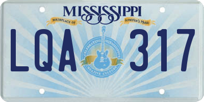 MS license plate LQA317