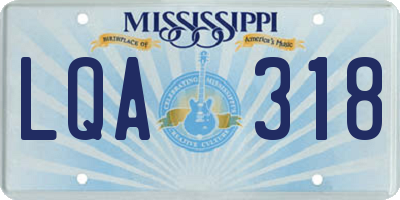 MS license plate LQA318