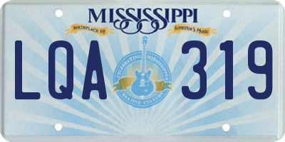 MS license plate LQA319