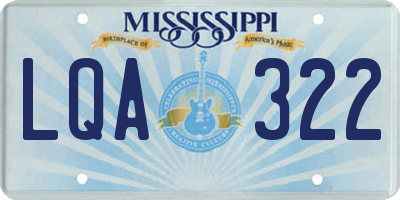 MS license plate LQA322