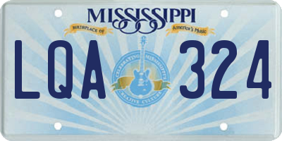MS license plate LQA324