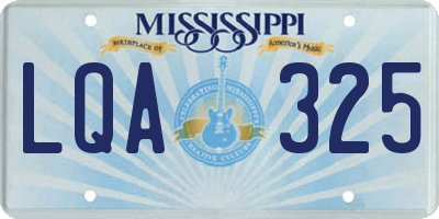 MS license plate LQA325