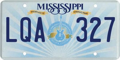 MS license plate LQA327