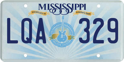 MS license plate LQA329