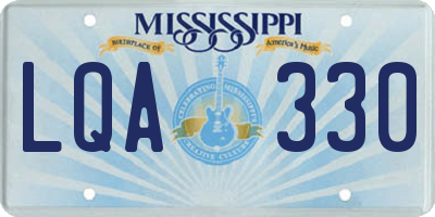 MS license plate LQA330