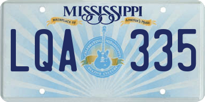 MS license plate LQA335