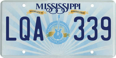MS license plate LQA339
